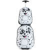 2 Pieces Kids Luggage Set with Wheels and Height Adjustable Handle-White & Black