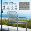 Outsunny Five-Piece PE Rattan Garden Dining Set with Cushions & Stackable Chairs - Light Grey