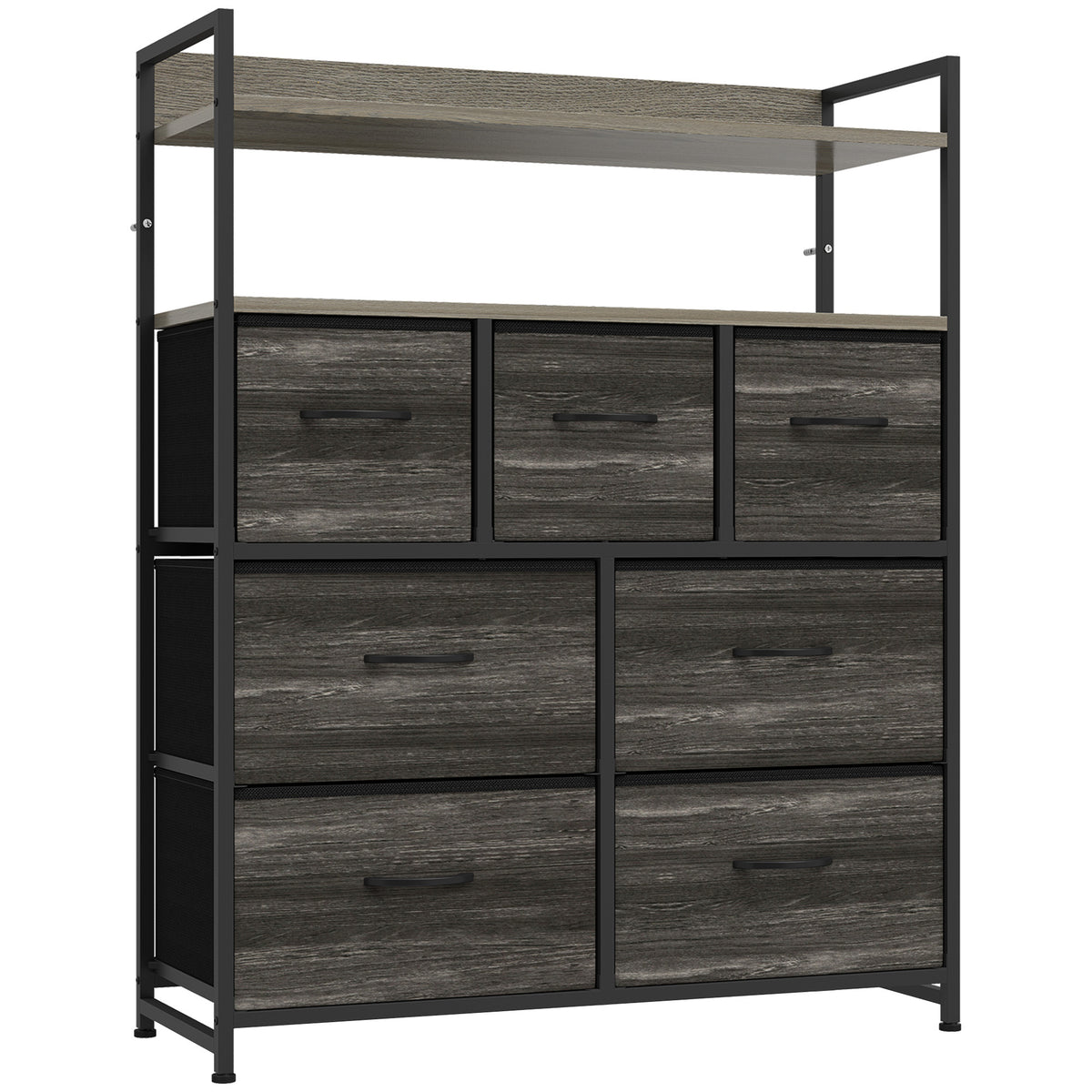 HOMCOM Chest of Drawers in Grey Wood-effect