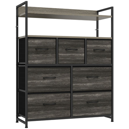 HOMCOM Chest of Drawers in Grey Wood-effect