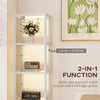 HOMCOM LED Floor Lamp with Glass Shelves, 4 Layers Dimmable Tall Standing Lamp, Modern Column Shelf Floor Light for Living Room, Bedroom, Office, Grey