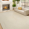 HOMCOM Modern Geometric Rug, Thick & Plush, Non-Slip, 160 x 120 cm â Cream, Living Room/Bedroom/Office