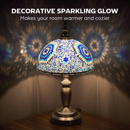 HOMCOM 30cm Tiffany Lamp in Blue