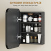 HOMCOM Bathroom Medicine Cabinet with Mirror, Bathroom Wall Cabinet with Adjustable Shelves, Soft Close Hinges, Black