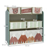 ZONEKIZ Kids Storage Unit, Toy Storage Organiser, with Six Fabric Bins, for Bedrooms, Playrooms, Nurseries - Green