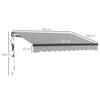 Outsunny 3 x 2.5m Electric Awning with Remote Controller, Aluminium Frame DIY Retractable Awning, UV30+ Sun Shade Canopy for Garden Patio Deck Door Window, Light Grey