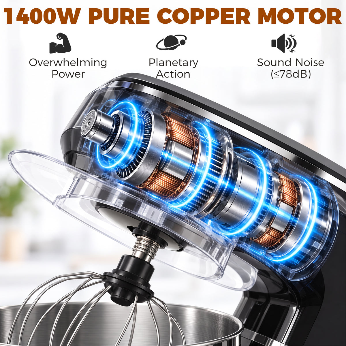 HOMCOM 7 L 1400W 6-Speed Tilt-Head Food Mixer in Black