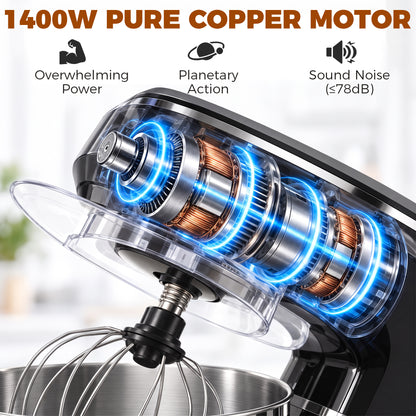 HOMCOM 7 L 1400W 6-Speed Tilt-Head Food Mixer in Black