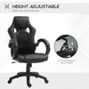 Vinsetto Office Chair Faux Leather Swivel Computer Desk Chair for Home Office with Wheels Armrests Black