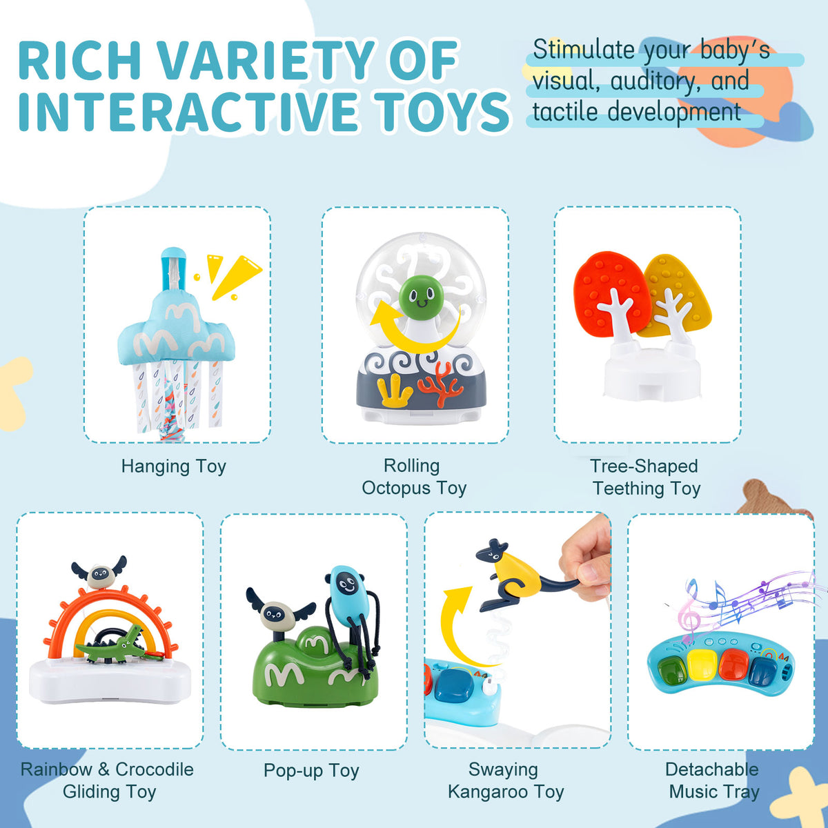 Baby Activity Center Baby Jumper and Bouncer with 6 Interactive Toys for Babies Age 6 Months +-Green