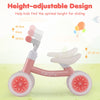 Baby Balance Bike No Pedal Toddler Balance Bike with Adjustable Handlebar and Seat-Pink