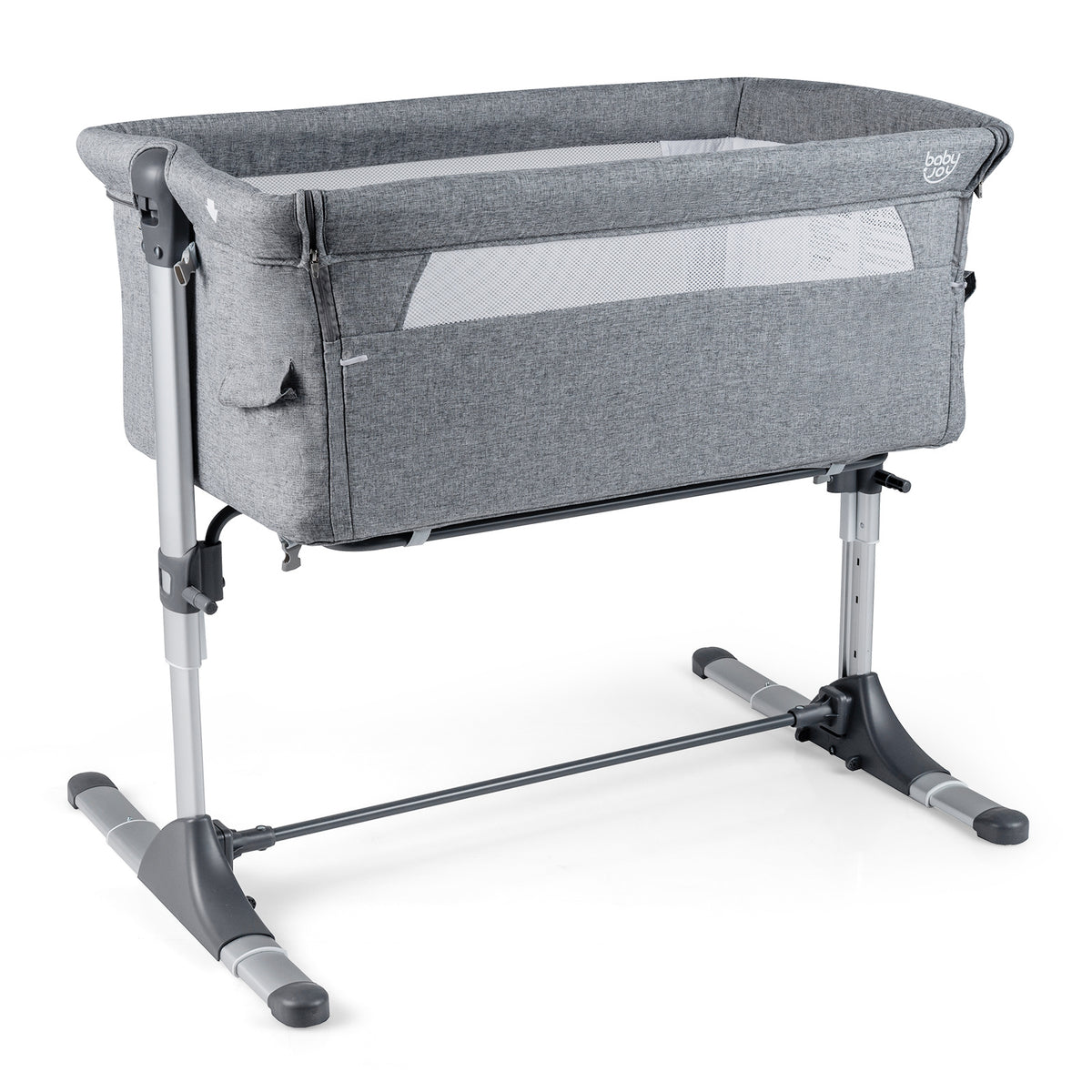 Baby Bassinet Crib Bedside Sleeper with Adjustable Height-Grey