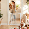 Baby Gate for Stairs Pressure Mounted Auto-Close Door Gate-White
