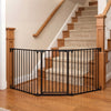 Baby Gate for Stairs Doorways 3-Panel Hardware-Mounted Safety Pet Gate-Black