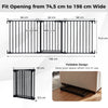Baby Gate for Stairs Doorways 3-Panel Hardware-Mounted Safety Pet Gate-Black