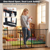 Baby Gate for Stairs Doorways 3-Panel Hardware-Mounted Safety Pet Gate-Black