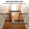 Baby Gate for Stairs Doorways 3-Panel Hardware-Mounted Safety Pet Gate-Black