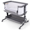 Baby Bassinet Bedside Sleeper with 6-Level Adjustable Height and Storage Shelf-Dark Grey