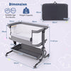 Baby Bassinet Bedside Sleeper with 6-Level Adjustable Height and Storage Shelf-Dark Grey