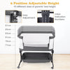 Baby Bassinet Bedside Sleeper with 6-Level Adjustable Height and Storage Shelf-Grey