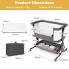 Baby Bassinet Bedside Sleeper with 6-Level Adjustable Height and Storage Shelf-Grey