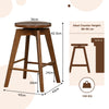 Backless Bar Stool Set of 4 360° Swivel Counter Height Bar Chairs