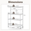 Bakers Rack on Wheels with Adjustable Shelves and Shelf Liner-Silver