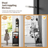 Bakers Rack with Power Outlet and Heavy-Duty Metal Frame-Black
