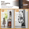 Bakers Rack with Power Outlet and Heavy-Duty Metal Frame-Reddish Brown