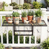 Balcony Railing Table Large Metal Folding Bar Table with Adjustable Height