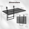 Balcony Railing Table Large Metal Folding Bar Table with Adjustable Height