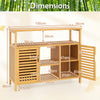 Bamboo Bathroom Cabinet 2-Door Storage Organizer with Shelves-Natural