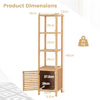Bamboo Floor Storage Cabinet with Shuttered Door-Natural