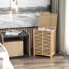 80 L Bamboo Laundry Hamper with Lid and Handles-Natural