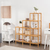 5-tier Bamboo Plant Stand Storage Organizer Rack with Shelves-Natural