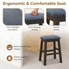 Bar Stool Set of 4 with Padded Seat and Rubber Wood Legs-Brown