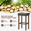 Bar Stool Set of 2 with PU Leather Upholstery Backless-Grey-74 cm