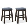Bar Stool Set of 2 with Padded Seat and Rubber Wood Legs-Brown