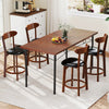 Bar Stool Set of 2 with Curved Backrest and Footrest-24 Inches