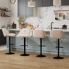 Bar Stools Set of 4 Modern Adjustable Chenille Upholstered Barstools-White