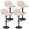 Bar Stools Set of 4 Modern Adjustable Chenille Upholstered Barstools-White