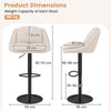 Bar Stools Set of 4 Modern Adjustable Chenille Upholstered Barstools-White