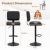 Bar Stools Set of 4 Modern Swivel Bar Chairs with Adjustable Height and PU Leather Padded Seat-Black