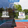 Basketball Hoop System with 44 Inch Shatterproof Backboard and Basketball Rebounder