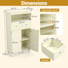 Bathroom Floor Storage Cabinet with Doors and Shelves-Beige