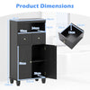 Bathroom Floor Storage Cabinet with Doors and Shelves-Black