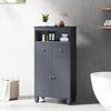 Bathroom Floor Storage Cabinet with Doors and Shelves-Gray