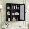 Bathroom Wall Cabinet with Mirror 3 Internal Shelves-Black