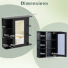Bathroom Wall Cabinet with Mirror 3 Internal Shelves-Black