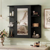 Bathroom Wall Cabinet with Mirror 3 Internal Shelves-Black